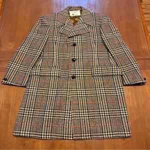 Freedman Vintage Tweed Coat Overcoat 36R Small Made in Canada